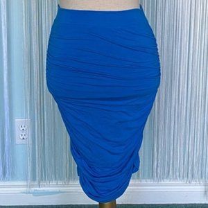 Blue Ruched Skirt